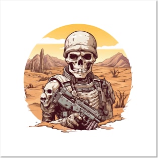 Skull Soldier Desert Patrol Posters and Art